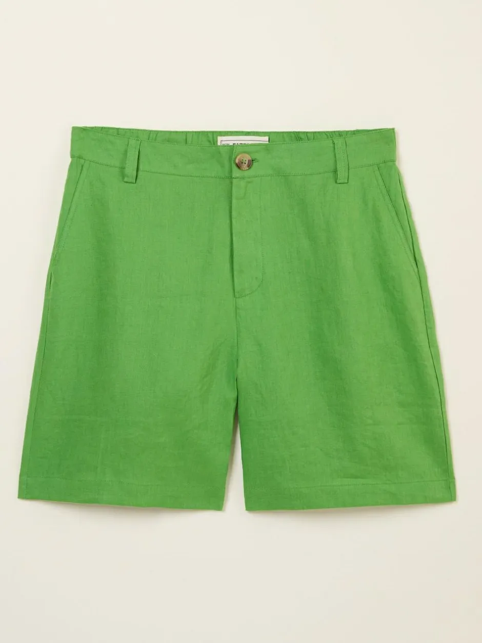 Fat Face FatFace Nell Linen Shorts Green Clearance
