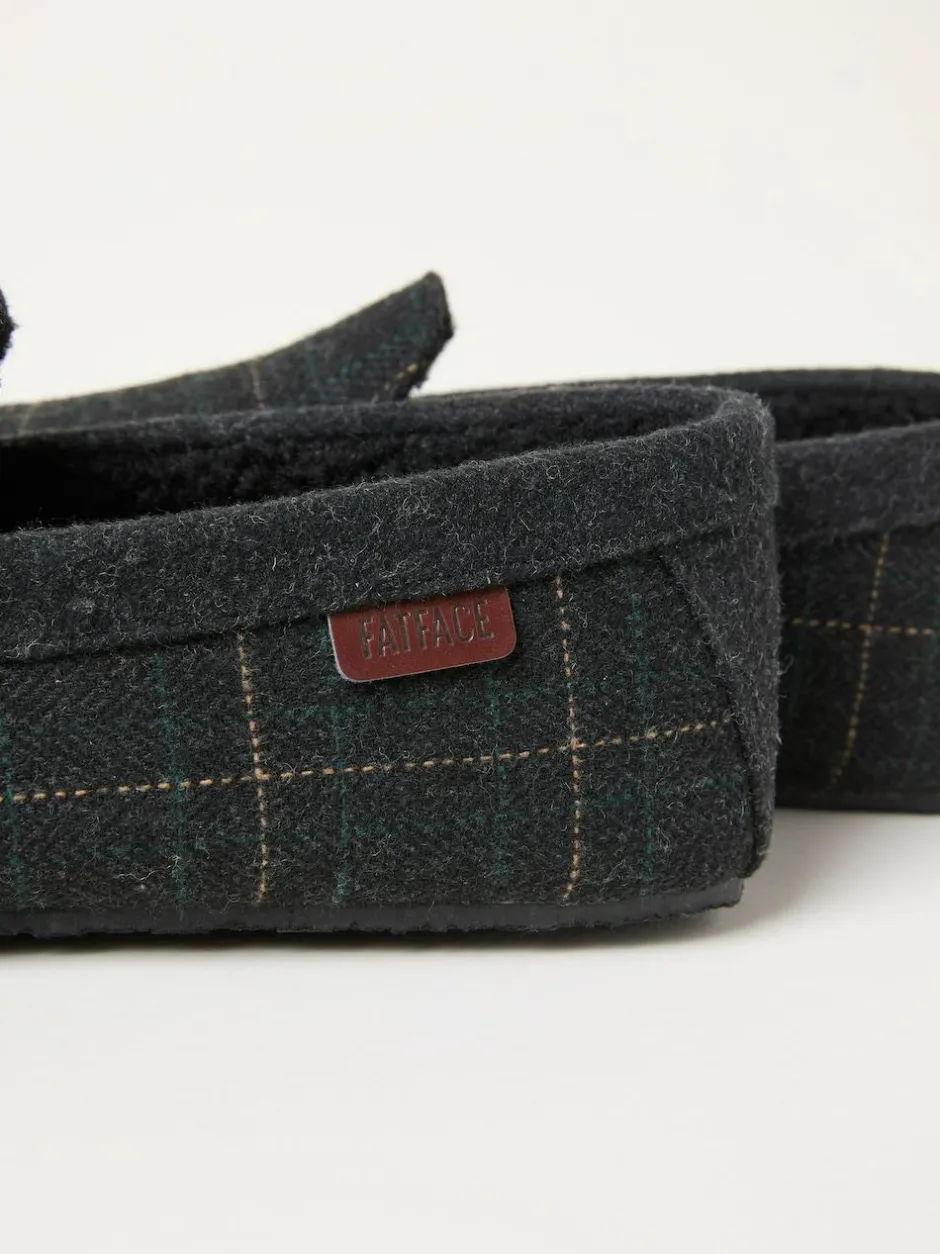 Fat Face FatFace Noah Green Check Moccasin Hot