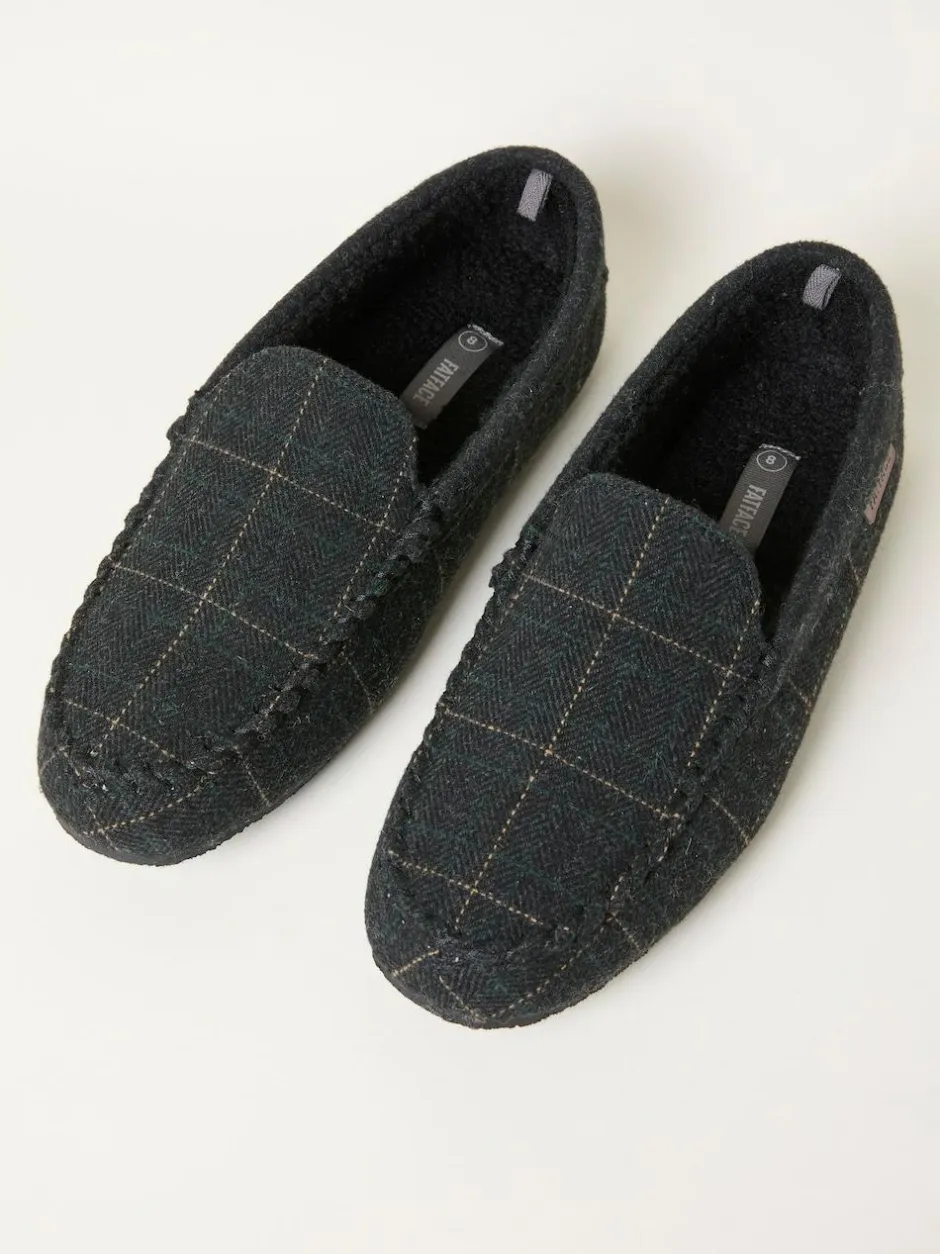 Fat Face FatFace Noah Green Check Moccasin Hot