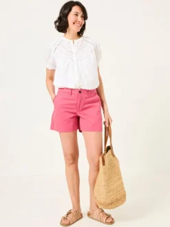 Fat Face FatFace Padstow Dark Pink Chino Shorts Discount
