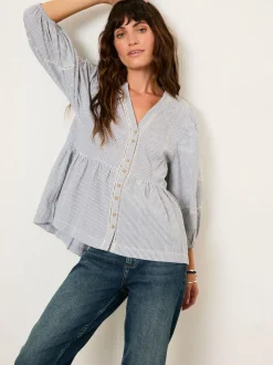 Fat Face FatFace Rosalie Ivory Embroidered Blouse New