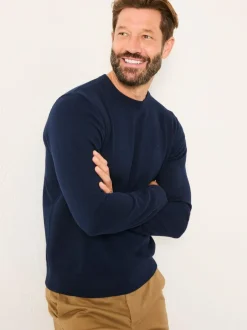 Fat Face FatFace Rye Crew Neck Knitted Jumper Navy Best