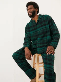 Fat Face FatFace Samphrey Dark Green Check Pyjama Shirt Hot