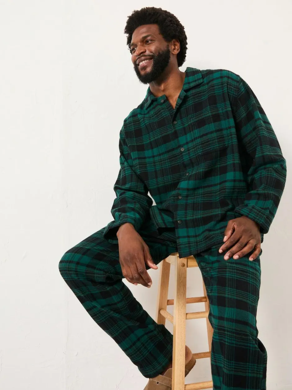 Fat Face FatFace Samphrey Dark Green Check Pyjama Shirt Hot
