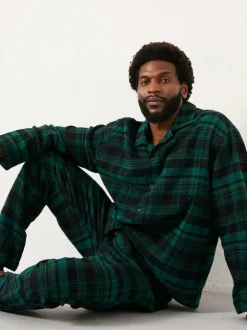 Fat Face FatFace Samphrey Dark Green Check Pyjama Bottoms Hot