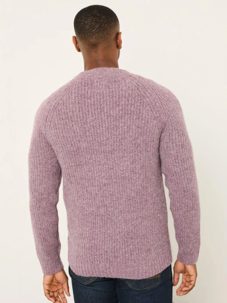 Fat Face FatFace Sefton Knitted Crew Neck Jumper Purple Outlet