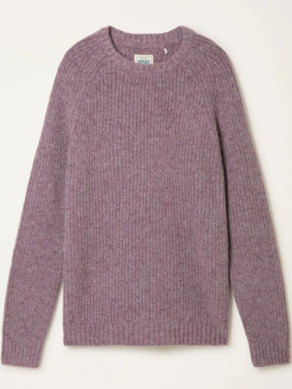 Fat Face FatFace Sefton Knitted Crew Neck Jumper Purple Outlet