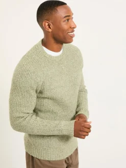 Fat Face FatFace Sefton Knitted Crew Neck Jumper Sage Green Clearance