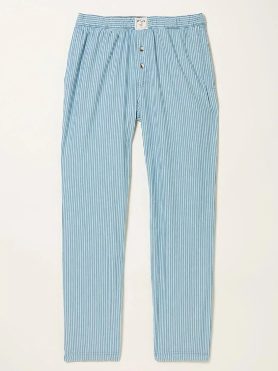 Fat Face FatFace Seil Stripe Pyjama Bottoms Light Blue Clearance