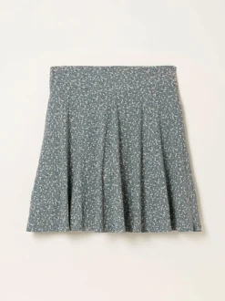 Fat Face FatFace Selena Jersey Skirt Blue Ditsy Clearance