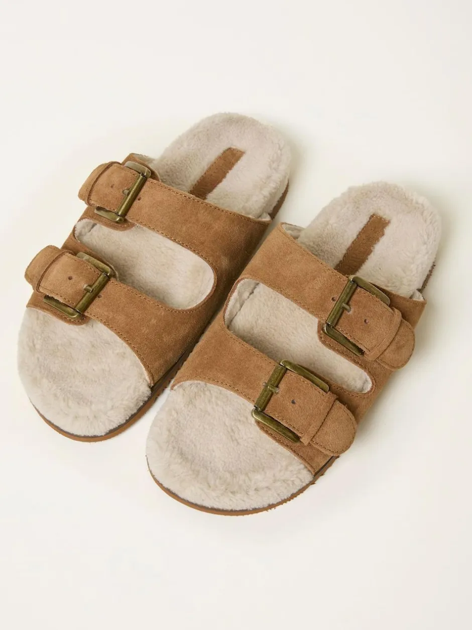 Fat Face FatFace Tan Brown Cosy Borg Lined Leather Footbed Outlet