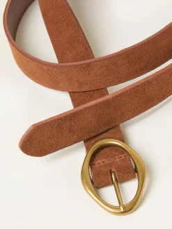 Fat Face FatFace Tan Brown Suede Plaited Belt Clearance
