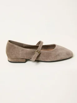 Fat Face FatFace Suede Mary Jane Flat Taupe Best