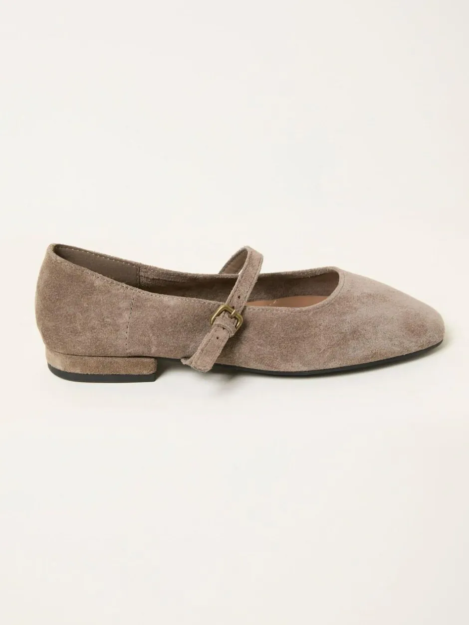 Fat Face FatFace Suede Mary Jane Flat Taupe Best