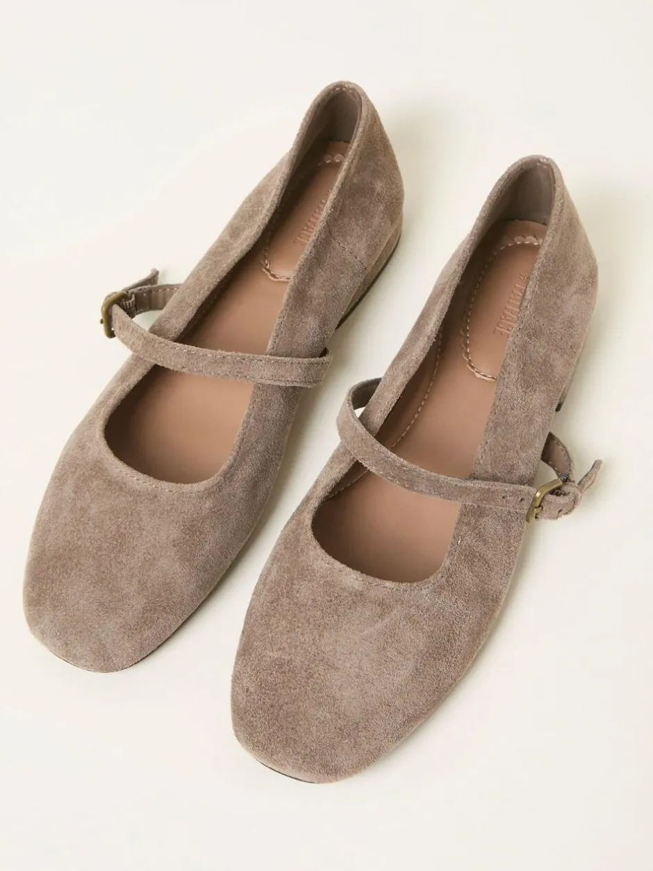 Fat Face FatFace Suede Mary Jane Flat Taupe Best