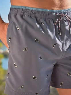Fat Face FatFace Trevose Swim Shorts Navy Whale Embroidered Online