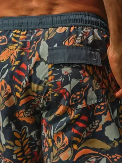 Fat Face FatFace Trevose Teal Blue Jungle Print Swim Shorts