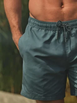Fat Face FatFace Trevose Teal Blue Texture Print Swim Shorts Sale