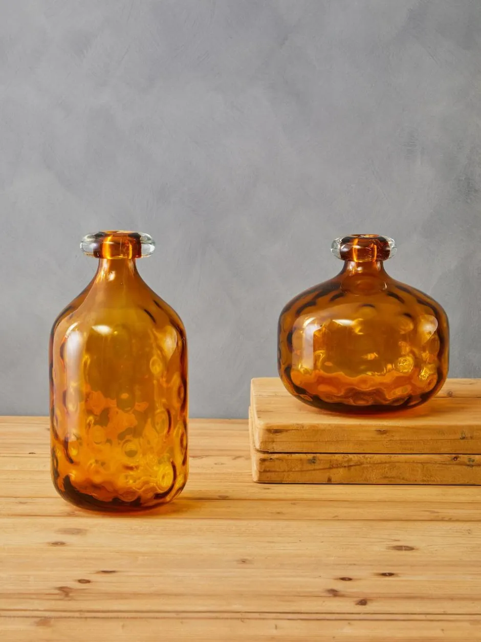 Fifty Five South Amber Huda Tall Glass Bottle Vase
