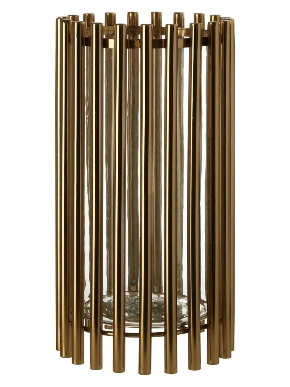 Fifty Five South Gold Martina Hurricane Steel/Glass Candle Holder