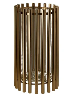 Fifty Five South Gold Martina Hurricane Steel/Glass Candle Holder