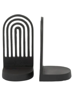 Fifty Five South Set of 2 Rubi Arched Bookends Black Outlet