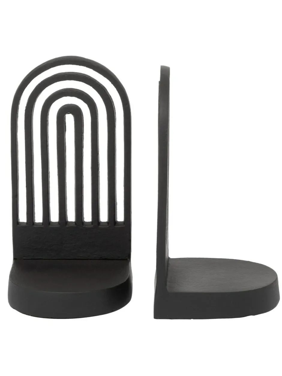 Fifty Five South Set of 2 Rubi Arched Bookends Black Outlet