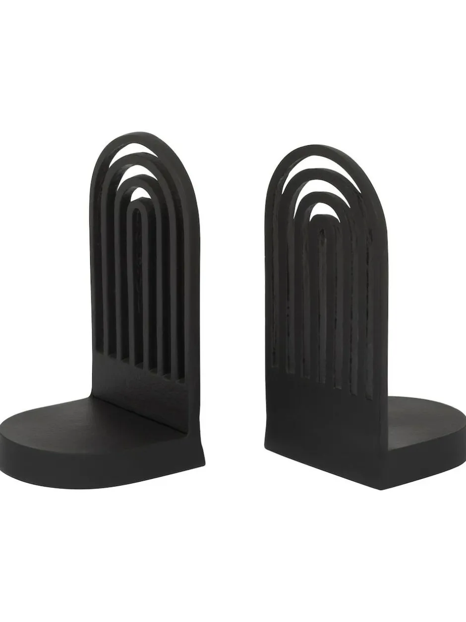 Fifty Five South Set of 2 Rubi Arched Bookends Black Outlet