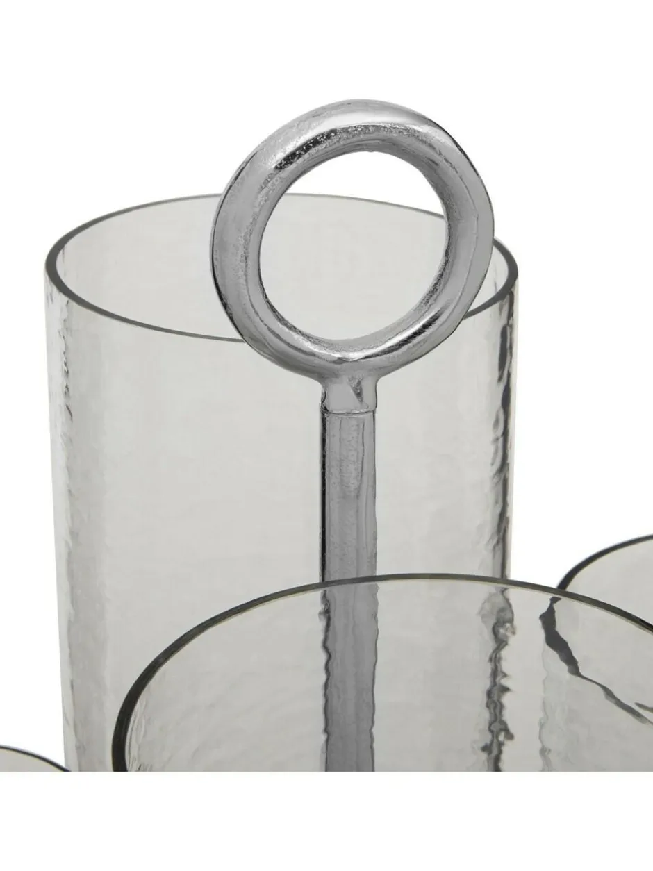 Fifty Five South Silver Glass Candle Holder Outlet