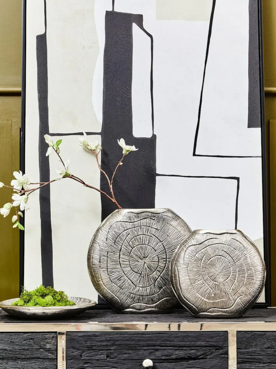 Fifty Five South Silver Small Silva Oak Effect Finish Vase Hot