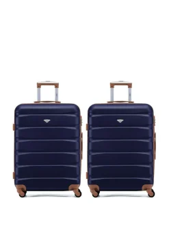 CABIN PRO Flight Knight Medium Blue Check In Hold Luggage Hardcase Travel Suitcases Set Of 2 Online
