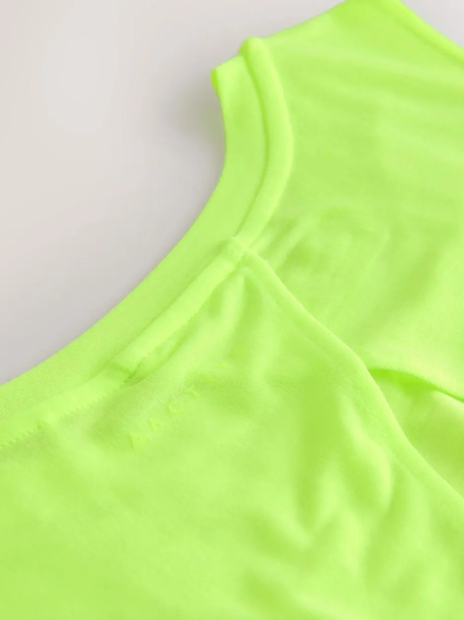 Next Active Lightweight Open Back Tank Vest Fluro Green Sale