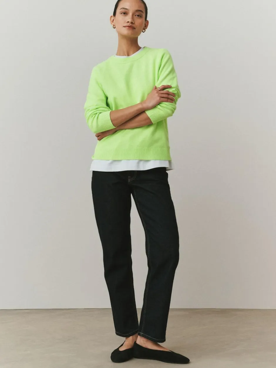 Next Fluro Green Supersoft Crew Neck Long Sleeve Jumper Outlet