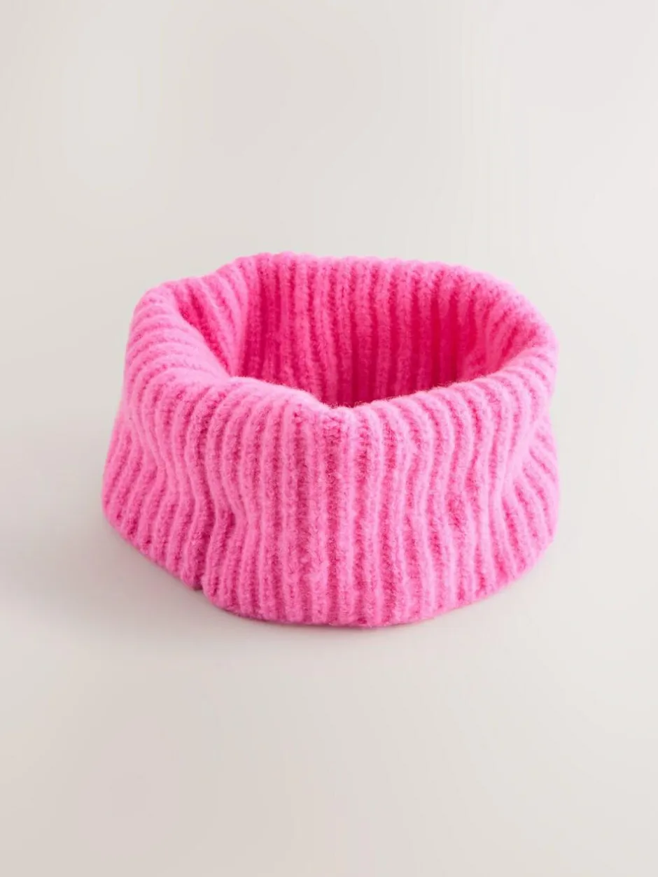 Next Fluro Pink Chunky Rib Snood (1-16yrs) Clearance