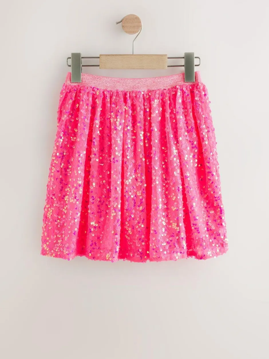 Next Sequin Skirt (3-16yrs) Fluro Pink Outlet