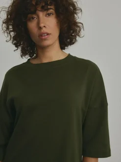 Next Forest Green Relaxed Fit Heavyweight Longline T-Shirt Best