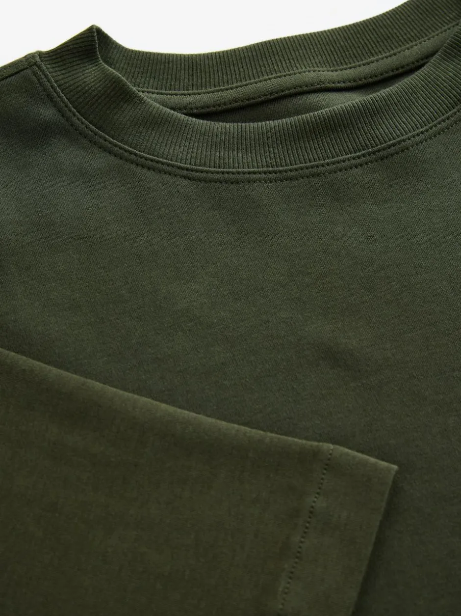 Next Forest Green Relaxed Fit Heavyweight Longline T-Shirt Best