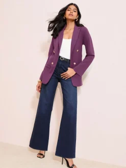 Friends Like These Edge To Edge Ponte Tailored Blazer Berry Outlet