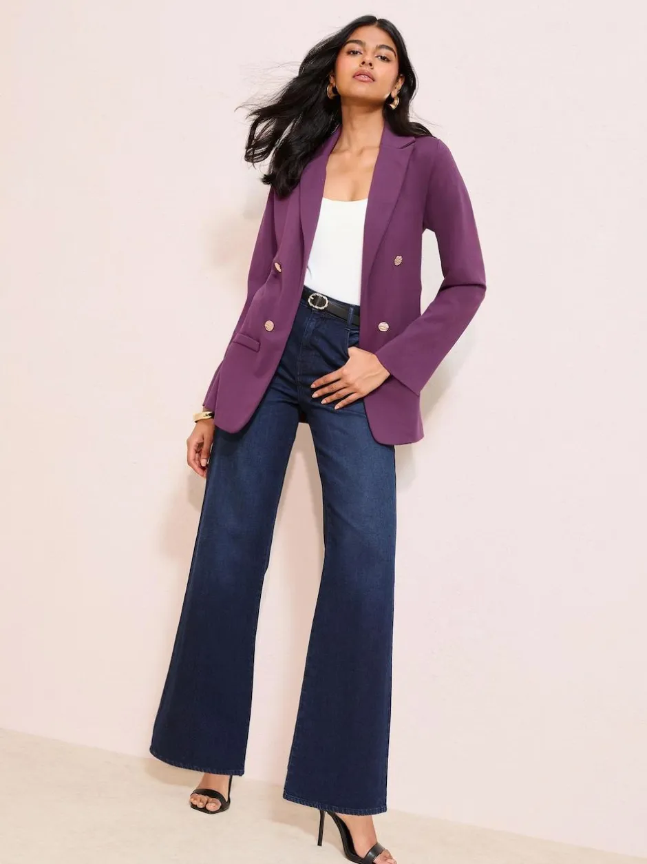 Friends Like These Edge To Edge Ponte Tailored Blazer Berry Outlet