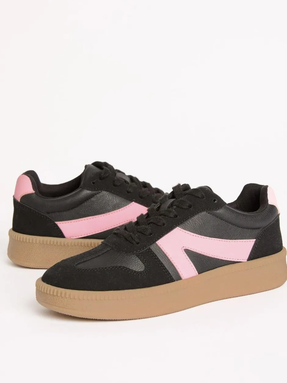 Friends Like These Black Standard Fit Lace Up Retro Gumsole Sports Trainers Online