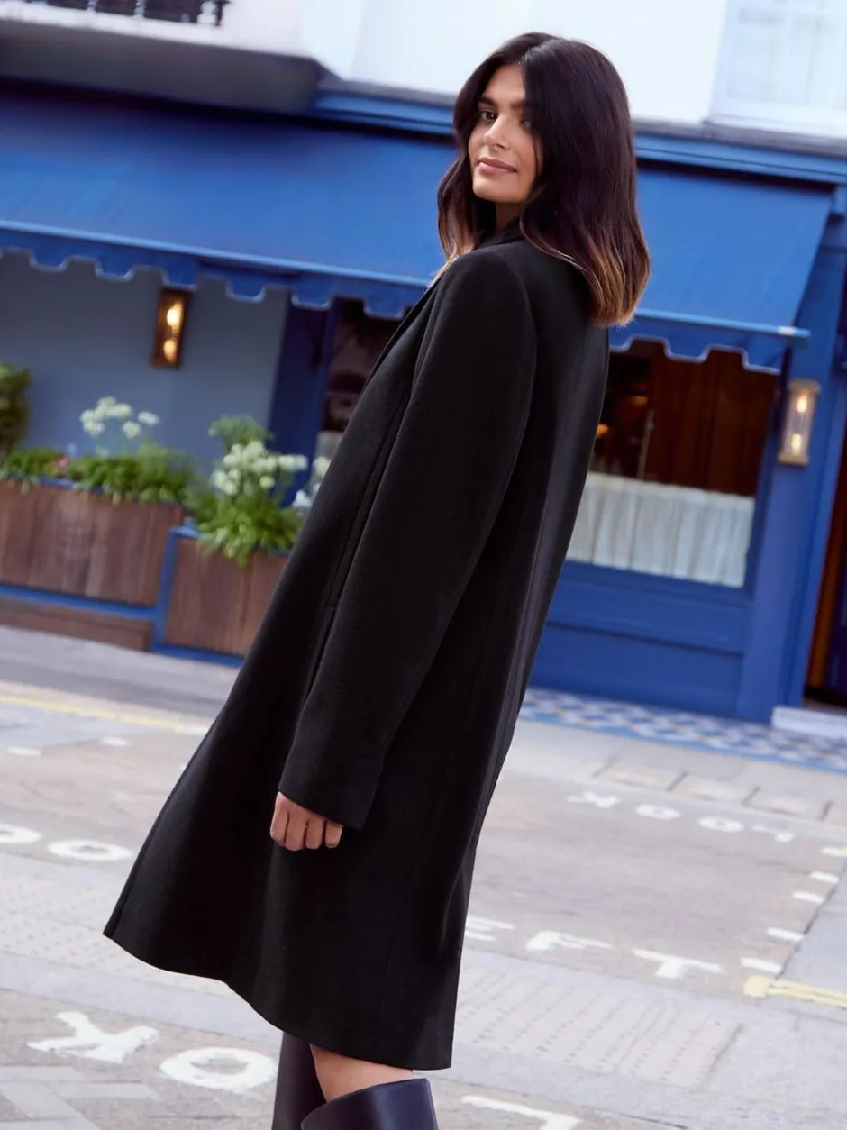 Friends Like These Tailored Mid Length Single Button Coat Black Best