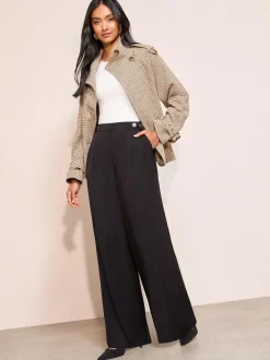 Friends Like These Adjustable Waist Premium Wide Leg Trousers Black Discount
