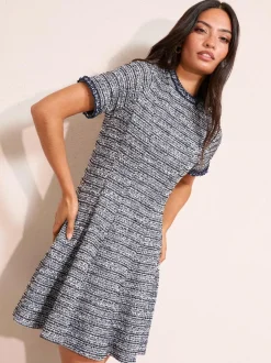 Friends Like These Blue Boucle Mini Dress