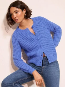 Friends Like These Crew Neck Cardigan Blue Sale