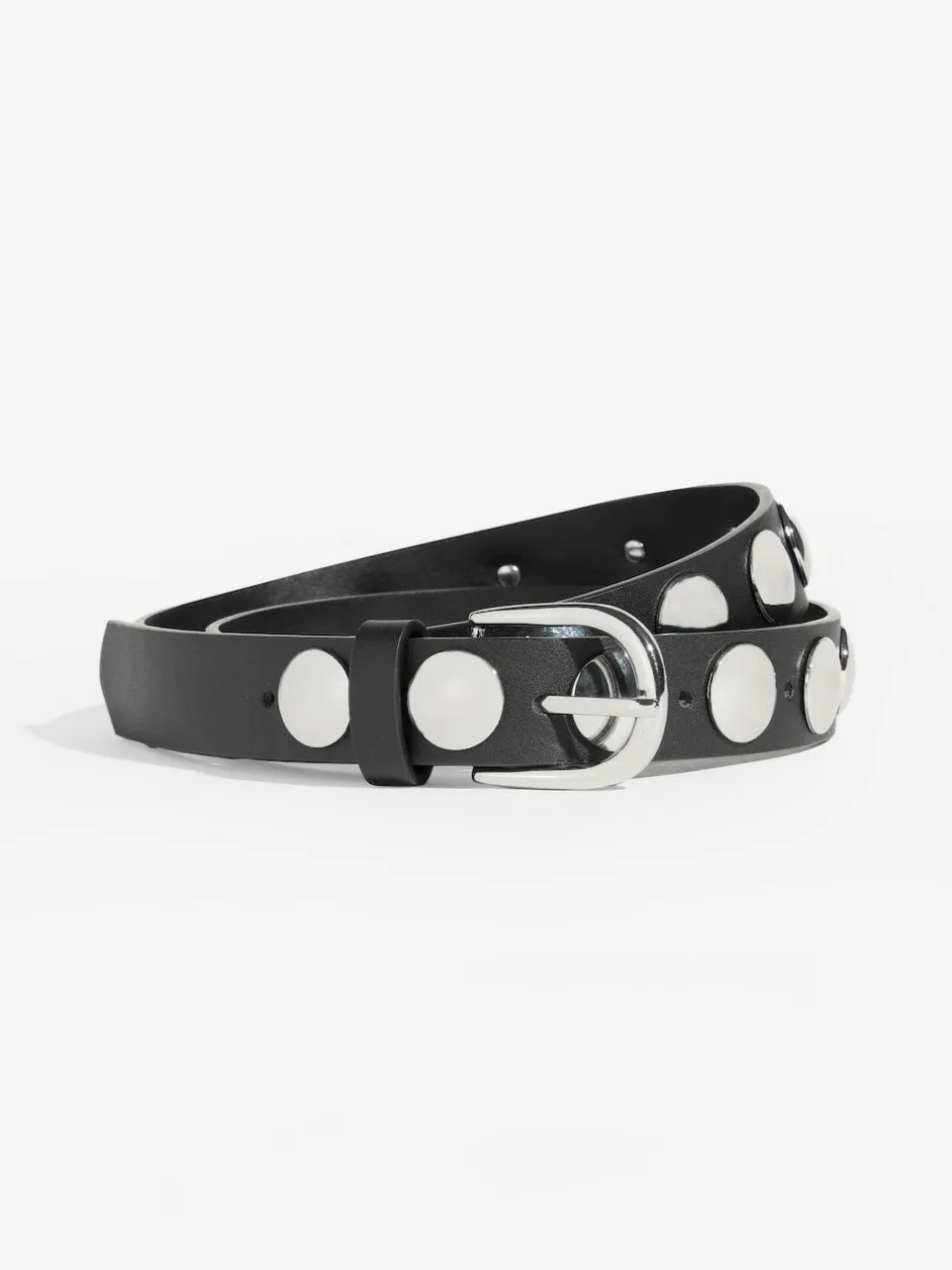 Friends Like These Studded Belts 2 Pack Burgundy and Black Clearance