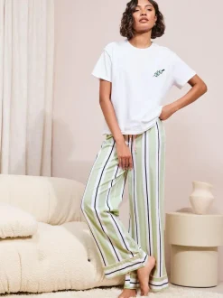 Friends Like These Green Petite Stripe Martini Short Sleeve Pyjamas Outlet