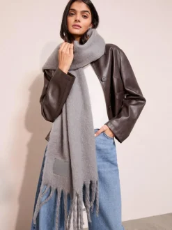Friends Like These Cosy Brushed Blanket Scarf Grey