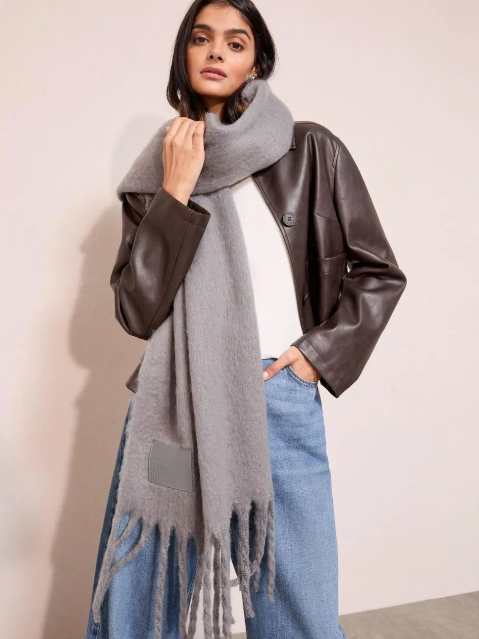 Friends Like These Cosy Brushed Blanket Scarf Grey