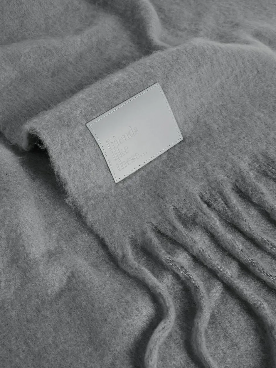 Friends Like These Cosy Brushed Blanket Scarf Grey