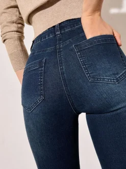 Friends Like These Inky Blue High Waist Pocket Flare Jeans Best